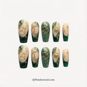 Virgo Essence press-on nails – design close-up by Handora