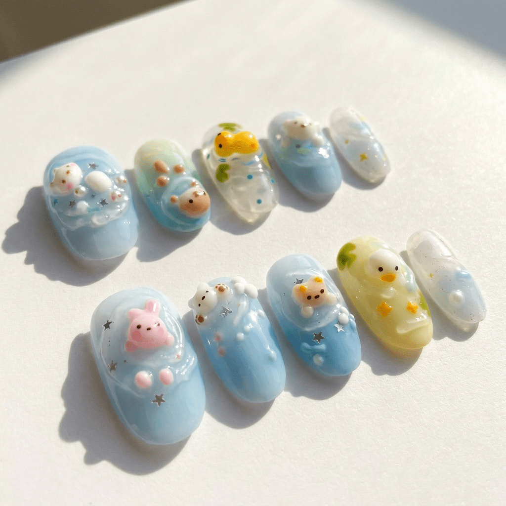 Water Friends full press-on nail set – sizes XS–L by Handora