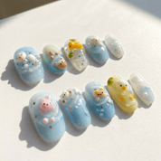 Water Friends full press-on nail set – sizes XS–L by Handora