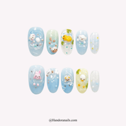 Water Friends cute press-on nails by Handora
