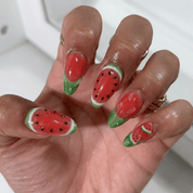 Watermelon Bliss full press-on nail set – sizes XS–L by Handora
