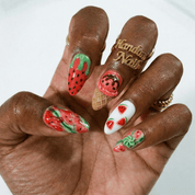 Watermelon Gelato kawaii nail design – handmade press-on nails by Handora