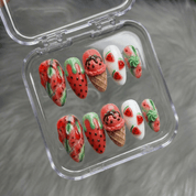 Watermelon Gelato full press-on nail set – sizes XS–L by Handora