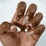 Wild Bloom press-on nails – design close-up by Handora
