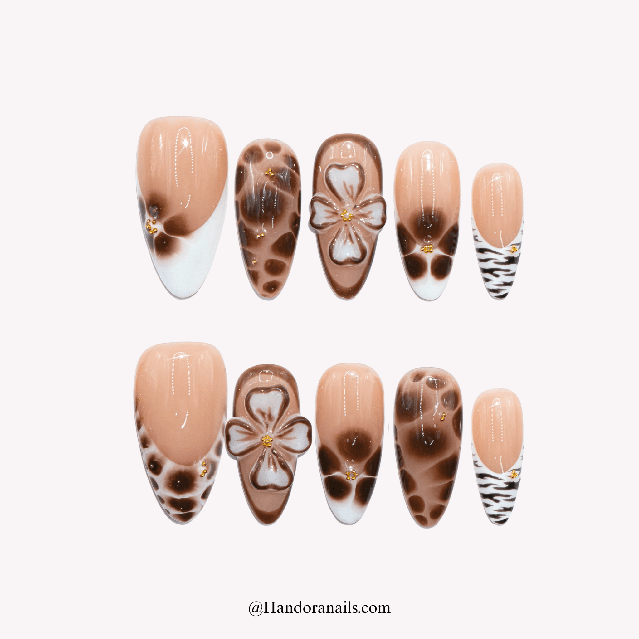 Wild Bloom autumn press-on nails by Handora