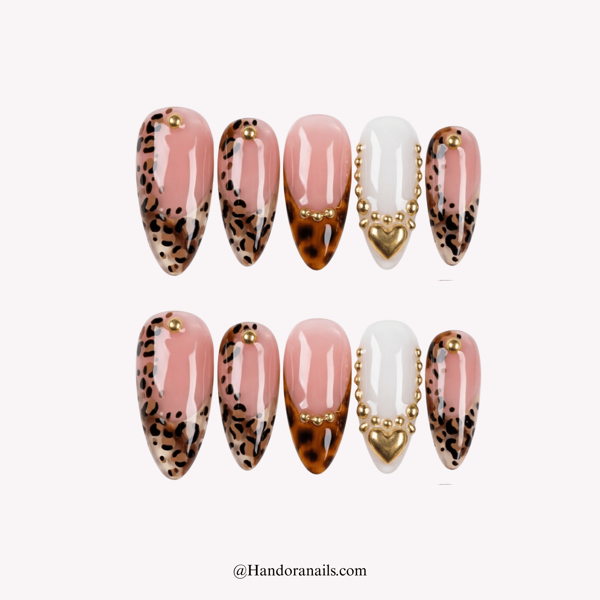 Wild Heart 3d press-on nails by Handora