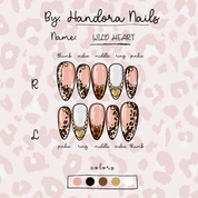Wild Heart press-on nails – design close-up by Handora