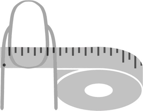 A measuring tape laid flat across the widest part of a nail bed